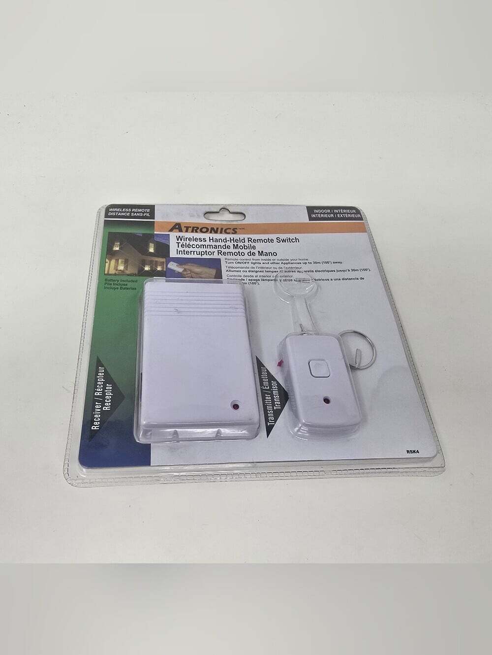 Atronics Wireless Hand-Held Remote Switch Receiver Transmitter Indoor Outdoor